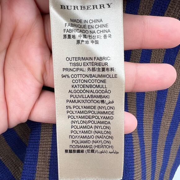 Burberry Blue and Brown Striped Sweater - Picture 5 of 6